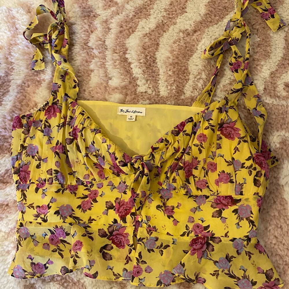 For Love & Lemons Beaumont Yellow Top